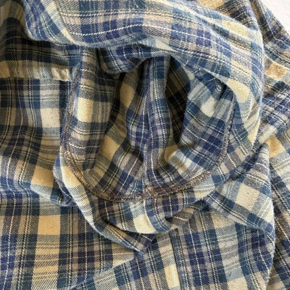 Vtg L.L. Bean Duck Canvas Chore Barn Shirt Jacket Tan Men’s Large Flannel Lined